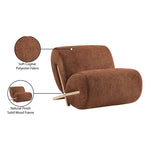 Akira Fabric Upholstered Accent Chair in Cognac