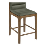 Ellis Vegan Leather Upholstered Counter Stool in Green
