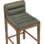 Ellis Vegan Leather Upholstered Counter Stool in Green