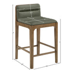 Ellis Vegan Leather Upholstered Counter Stool in Green