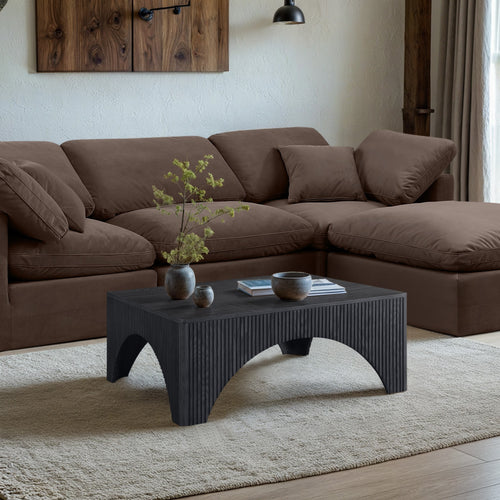 Eloise Oak Veneer Coffee Table in Black