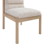 Eloura Linen Textured Fabric Upholstered Dining Chair in Beige
