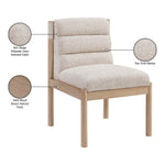 Eloura Linen Textured Fabric Upholstered Dining Chair in Beige