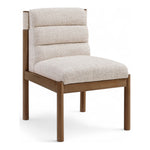 Eloura Linen Textured Fabric Upholstered Dining Chair in Beige