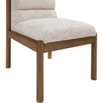 Eloura Linen Textured Fabric Upholstered Dining Chair in Beige