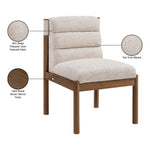 Eloura Linen Textured Fabric Upholstered Dining Chair in Beige