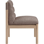 Eloura Linen Textured Fabric Upholstered Dining Chair in Brown