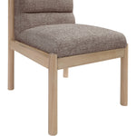 Eloura Linen Textured Fabric Upholstered Dining Chair in Brown
