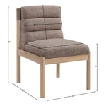 Eloura Linen Textured Fabric Upholstered Dining Chair in Brown