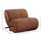 Akira Fabric Upholstered Accent Chair in Cognac