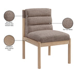 Eloura Linen Textured Fabric Upholstered Dining Chair in Brown