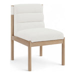 Eloura Linen Textured Fabric Upholstered Dining Chair in Cream