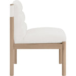 Eloura Linen Textured Fabric Upholstered Dining Chair in Cream
