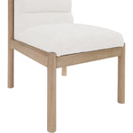 Eloura Linen Textured Fabric Upholstered Dining Chair in Cream