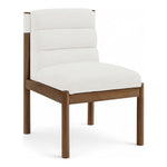 Eloura Linen Textured Fabric Upholstered Dining Chair in Cream