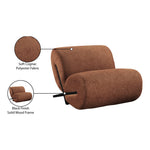 Akira Fabric Upholstered Accent Chair in Cognac