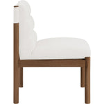 Eloura Linen Textured Fabric Upholstered Dining Chair in Cream