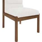 Eloura Linen Textured Fabric Upholstered Dining Chair in Cream