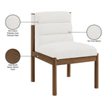 Eloura Linen Textured Fabric Upholstered Dining Chair in Cream