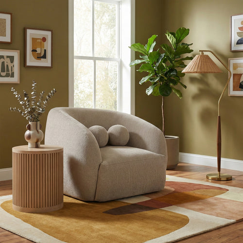 Elowen Fabric Upholstered Chair in Beige