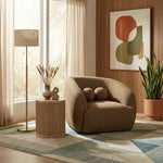 Elowen Fabric Upholstered Chair in Brown
