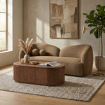 Elowen 91" Fabric Upholstered Sofa in Brown