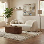 Elowen 91" Fabric Upholstered Sofa in Cream