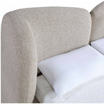 Elowen Chenille Fabric Upholstered King Bed in Beige