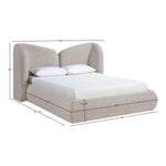 Elowen Chenille Fabric Upholstered King Bed in Beige