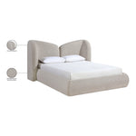 Elowen Chenille Fabric Upholstered King Bed in Beige