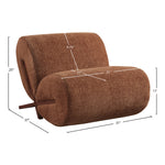 Akira Fabric Upholstered Accent Chair in Cognac