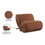Akira Fabric Upholstered Accent Chair in Cognac