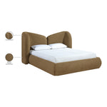 Elowen Chenille Fabric Upholstered King Bed in Brown
