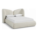 Elowen Chenille Fabric Upholstered King Bed in Cream