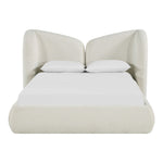 Elowen Chenille Fabric Upholstered King Bed in Cream