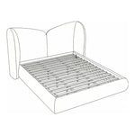 Elowen Chenille Fabric Upholstered King Bed in Cream