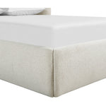 Elowen Chenille Fabric Upholstered King Bed in Cream