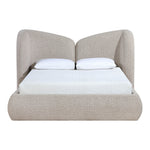 Elowen Chenille Fabric Upholstered Queen Bed in Beige