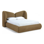 Elowen Chenille Fabric Upholstered Queen Bed in Brown