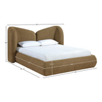 Elowen Chenille Fabric Upholstered Queen Bed in Brown