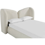 Elowen Chenille Fabric Upholstered Queen Bed in Cream