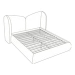 Elowen Chenille Fabric Upholstered Queen Bed in Cream