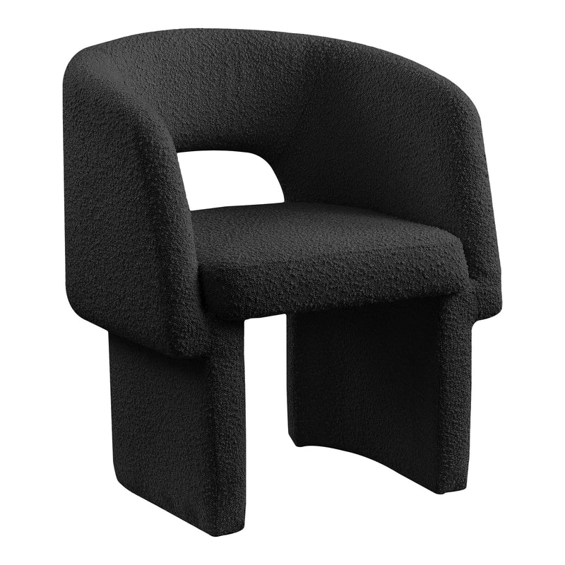 Emmet Boucle Fabric Upholstered Dining / Accent Chair in Black