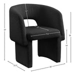 Emmet Boucle Fabric Upholstered Dining / Accent Chair in Black
