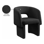 Emmet Boucle Fabric Upholstered Dining / Accent Chair in Black