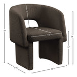 Emmet Boucle Fabric Upholstered Dining / Accent Chair in Brown
