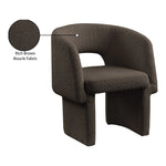 Emmet Boucle Fabric Upholstered Dining / Accent Chair in Brown