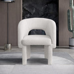 Emmet Boucle Fabric Upholstered Dining / Accent Chair in Cream