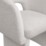 Emmet Boucle Fabric Upholstered Dining / Accent Chair in Cream