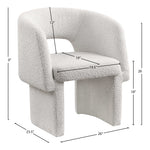 Emmet Boucle Fabric Upholstered Dining / Accent Chair in Cream